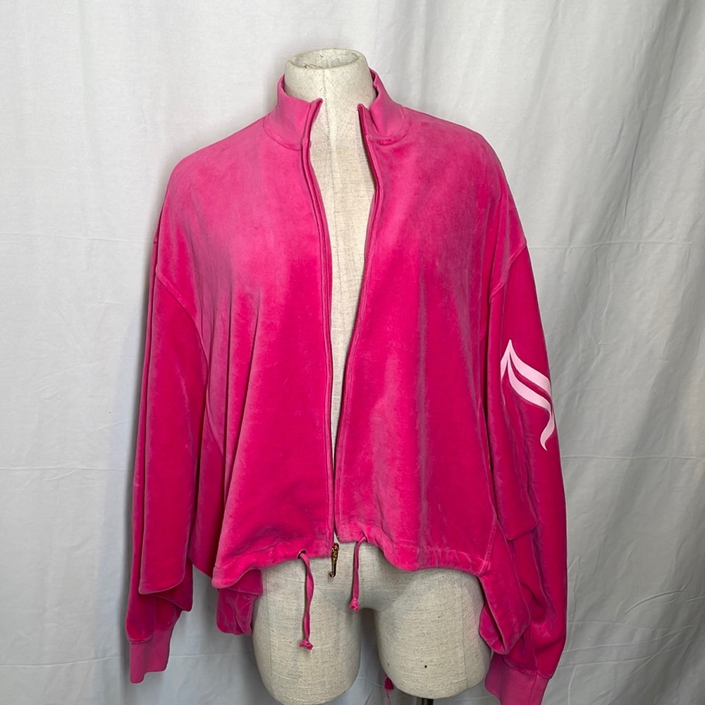 Juicy Couture hit pink velour zip up jacket